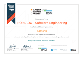 ROPARDO in Final Stage of European Business Competition